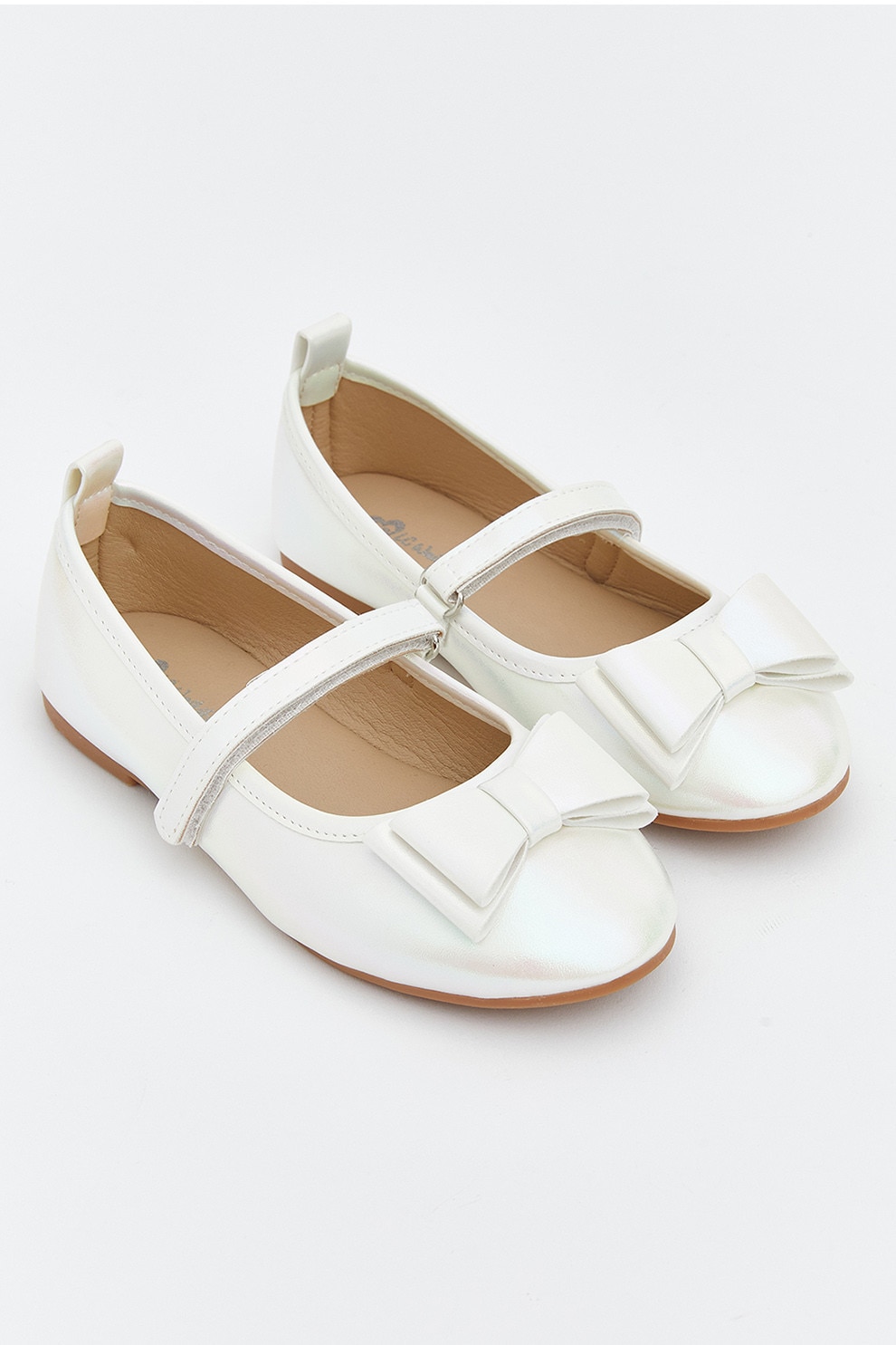 LC WAIKIKI, Balerini Mary Jane cu aspect holografic, Alb, 25 EU