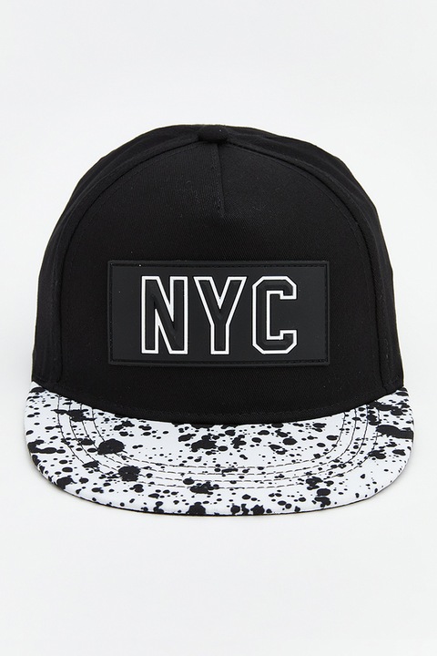 LC WAIKIKI, Sapca cu imprimeu si capsa pe partea din spate, Alb/Negru