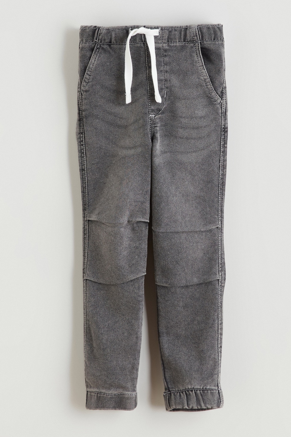 LC WAIKIKI, Blugi jogger cu detalii plisate, Gri melange, 98-104 CM