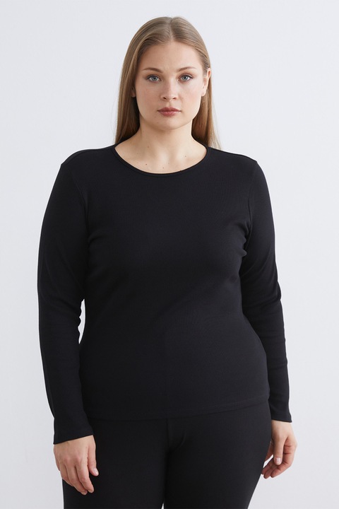 LC WAIKIKI, Bluza uni cu decolteu rotund, Negru