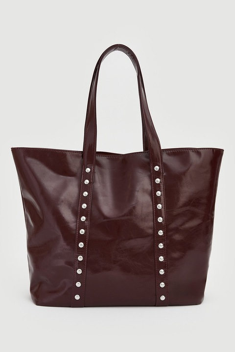 LC WAIKIKI, Geanta shopper din piele ecologica cu tinte, Visiniu