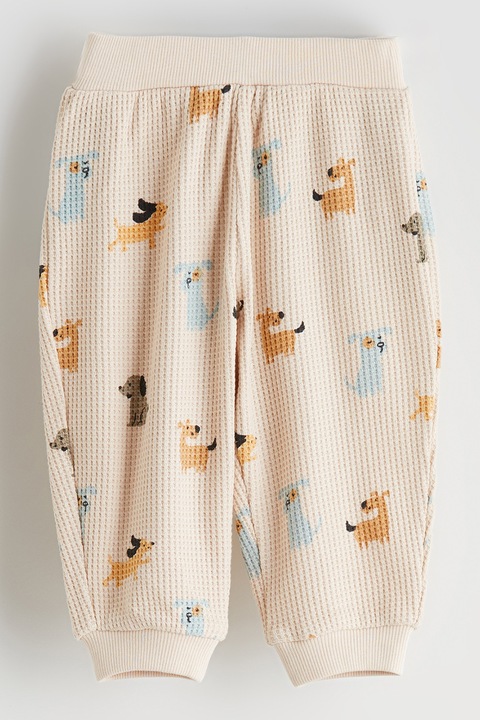 LC WAIKIKI, Pantaloni jogger din bumbac cu imprimeu caini, Portocaliu/Albastru/Bej deschis