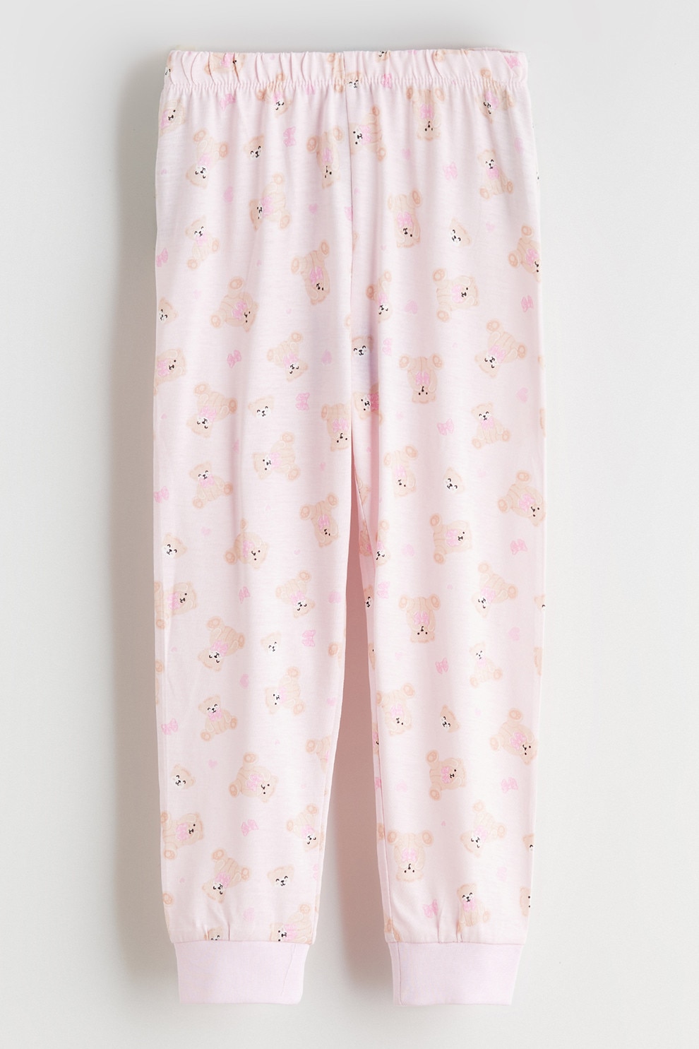 LC WAIKIKI, Pantaloni lungi de pijama cu urs, Roz pal, 98-104 CM