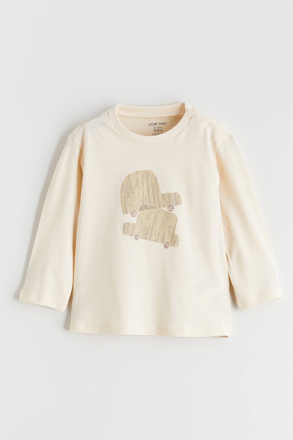 LC WAIKIKI, Bluza cu imprimeu grafic, Bej deschis, 80-86 CM