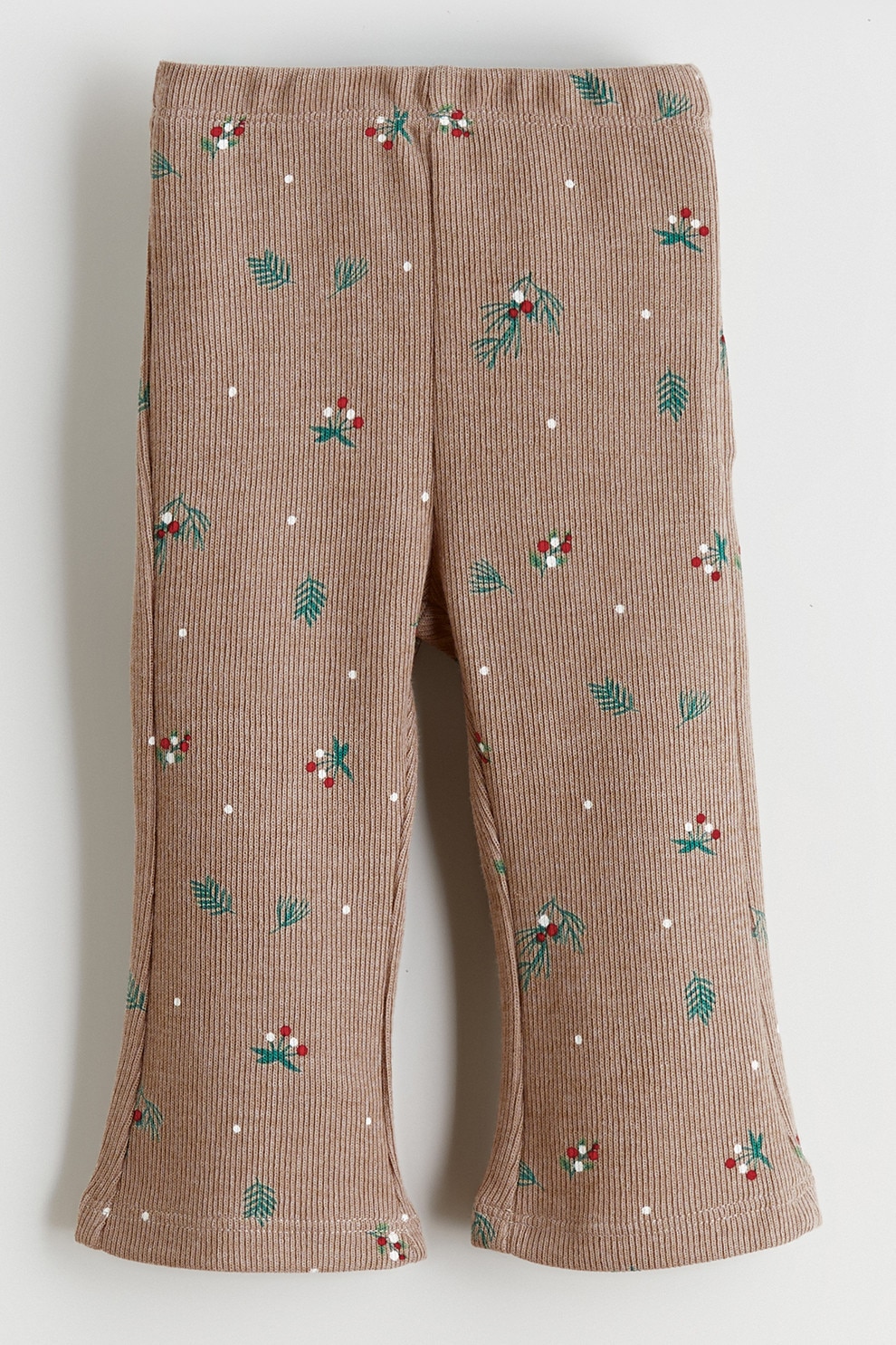 LC WAIKIKI, Colanti evazati cu model floral, Maro deschis, 80-86 CM