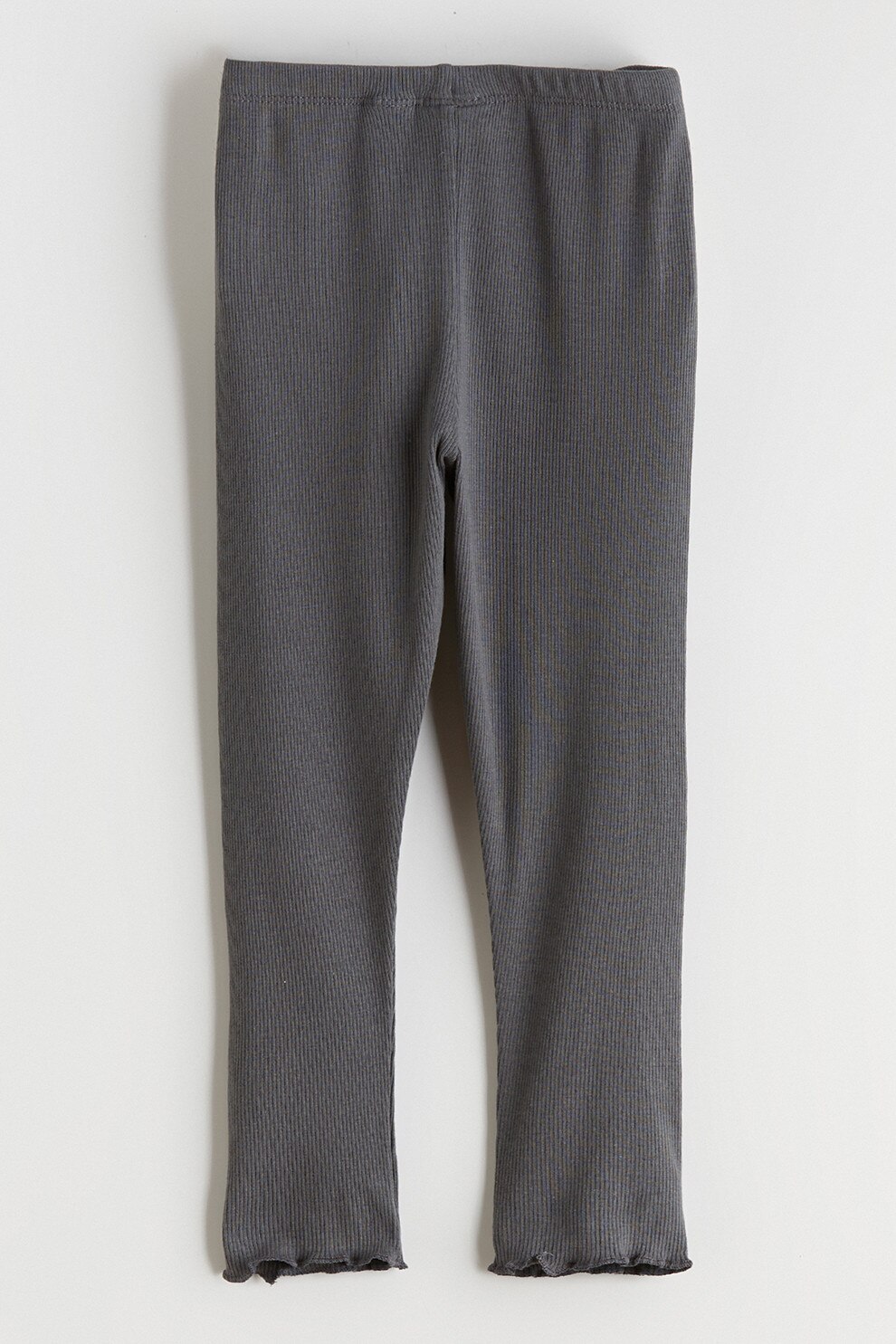 LC WAIKIKI, Colanti de bumbac cu margini valurite, Gri inchis, 68-74 CM