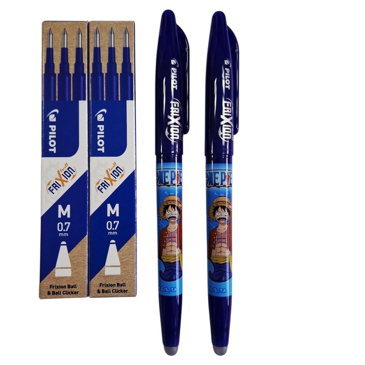 Pilot Frixion set 2 rollere 0.7 + 6 rezerve 0.7