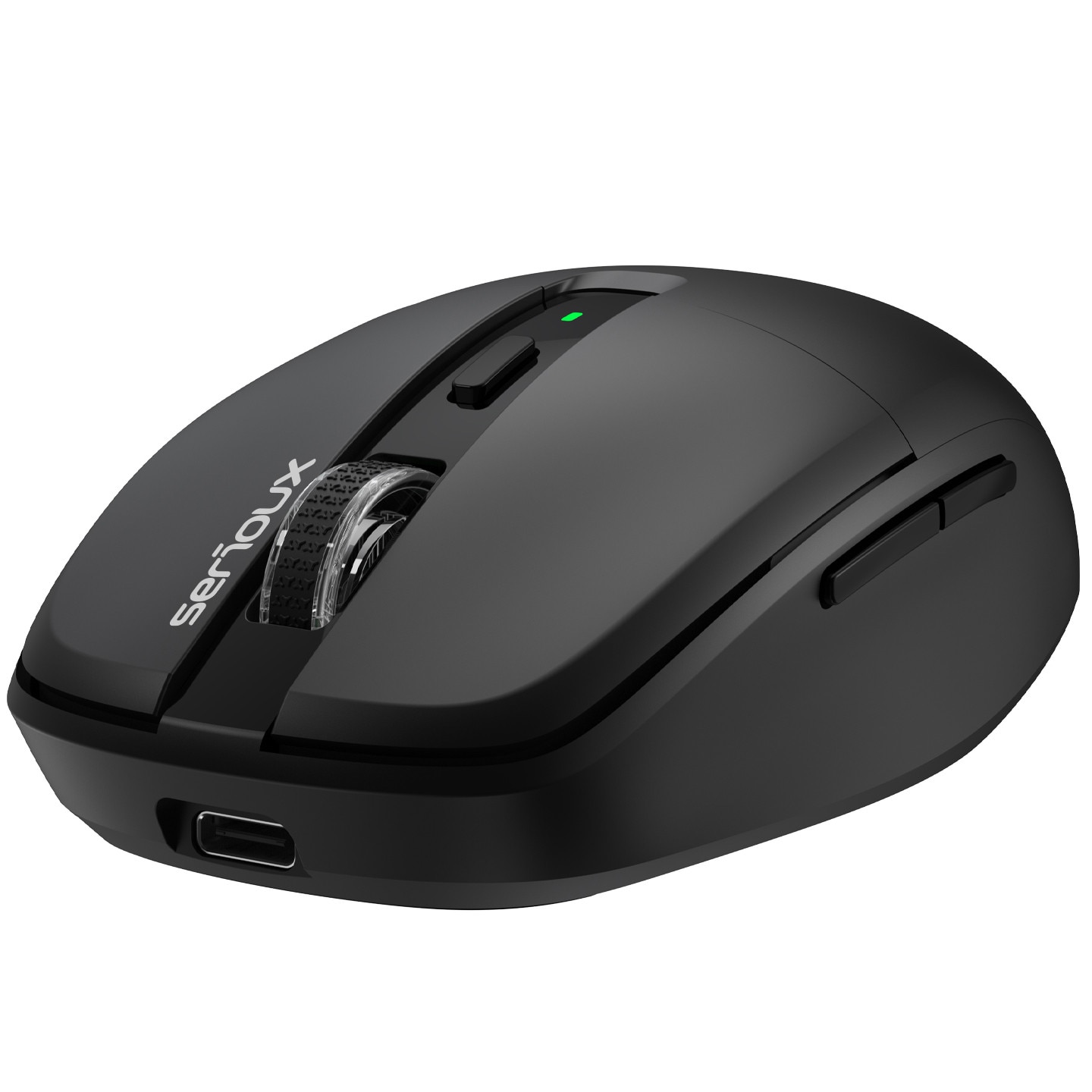 Mouse wireless Serioux 6D, receptor dual USB-A +Type-C, LED