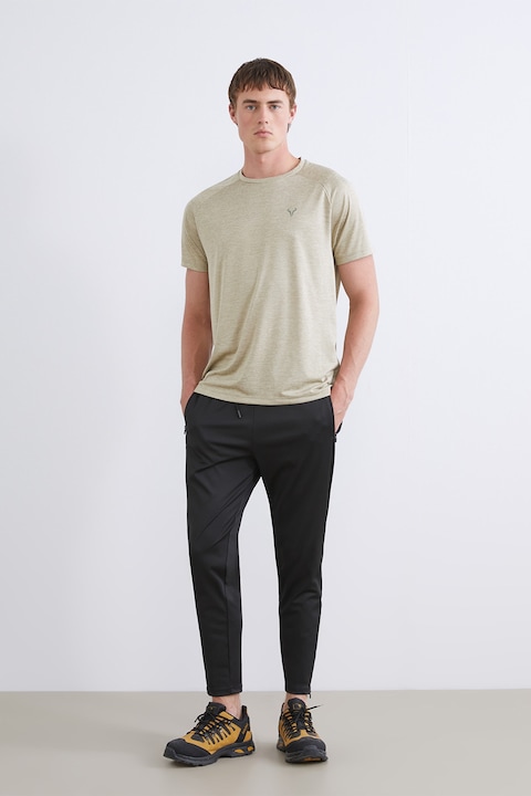 LC WAIKIKI, Pantaloni de trening cu snur si terminatii cu fermoar, Negru