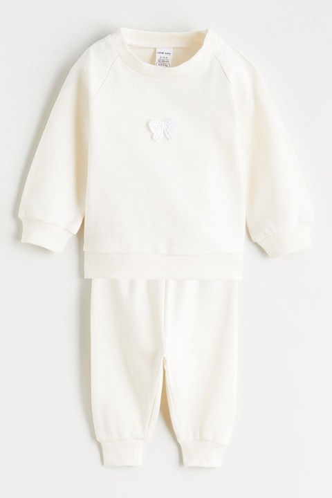 LC WAIKIKI, Set de bluza si pantaloni de trening - 2 piese, Crem, 68-74 CM