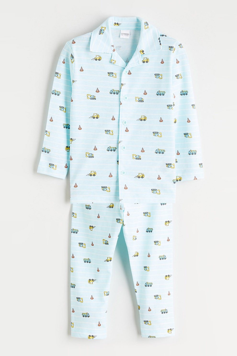 LC WAIKIKI, Pijama cu nasturi, Albastru deschis, 110-116 CM