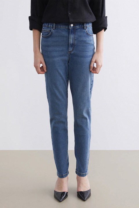 LC WAIKIKI, Blugi slim-fitt cu talie inalta, Albastru prafuit