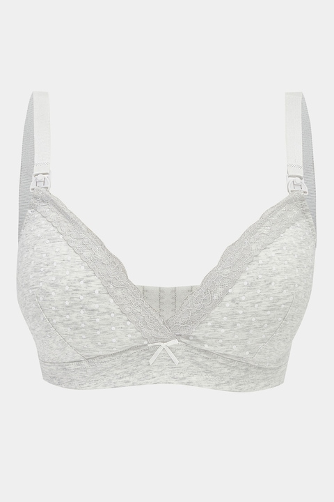 LC WAIKIKI, Sutien cu insertii de dantela, Gri melange