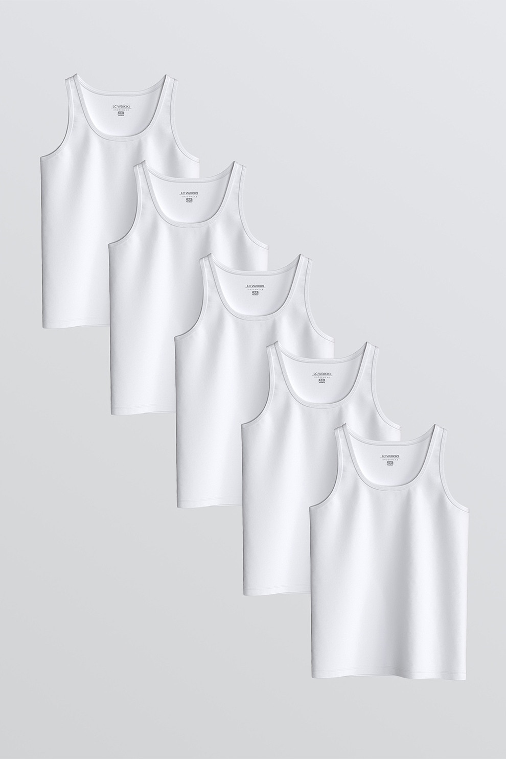 LC WAIKIKI, Set de top-uri- 3 piese, Alb, 146-152 CM