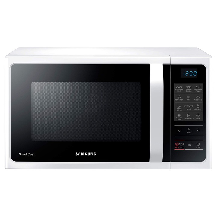 Cuptor cu microunde combinat Samsung MW5000H MC2BH5013AW/EG cu gratar si aer cald / 900 W / 28 L spatiu de gatit (foarte mare) / 51, 7 cm latime / Power Defrost / 35 programe automate / Alb