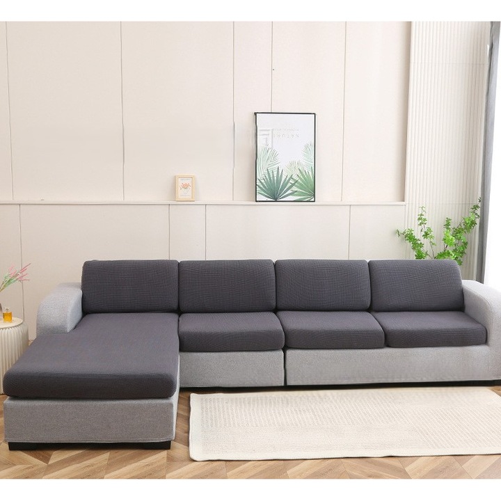 Husa impermeabila cu elastic, Pentru canapea, 3 locuri, gri, L 140-170cm, material durabil