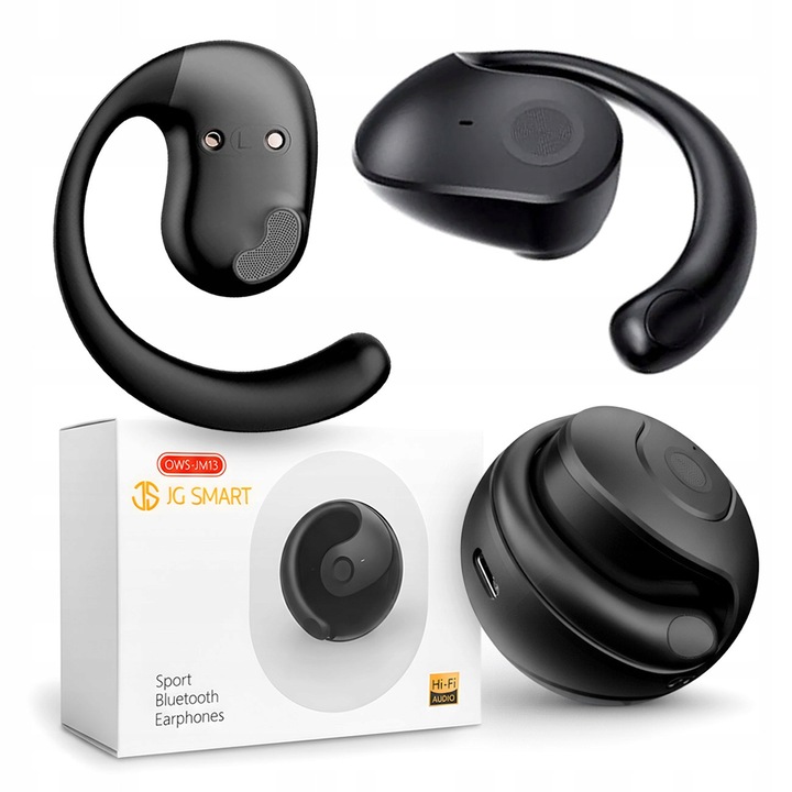 Vezeték nélküli fülhallgató, JG Smart, JGS-JM13, Bluetooth 5.4, vízálló, fekete