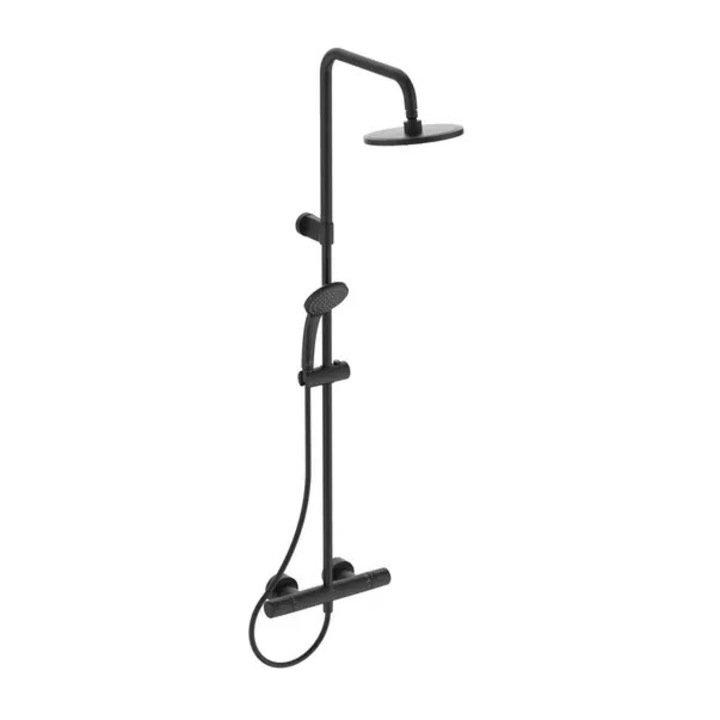 Coloana de dus cu termostat Ideal Standard Ceratherm T25 negru mat palarie 1 functie