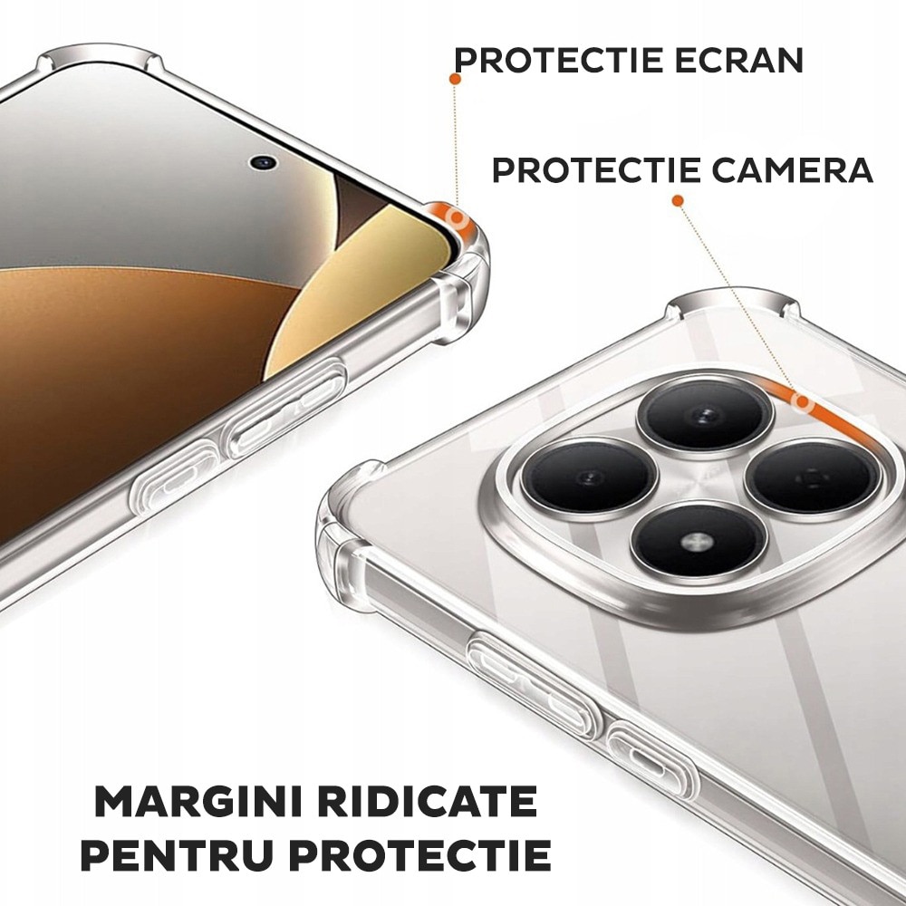 Husa pentru Xiaomi Redmi Note 15 Pro 5G DaDen Antishock, Ultra Protection, Protectie colturi, Anti soc, Rezistenta la impact, Transparenta