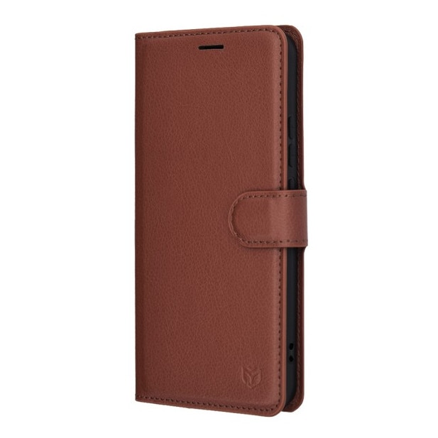 Husa Upzz® Leather Folio Compatibila cu Honor Magic 8 Lite, Magnet, Suport Card - Maro