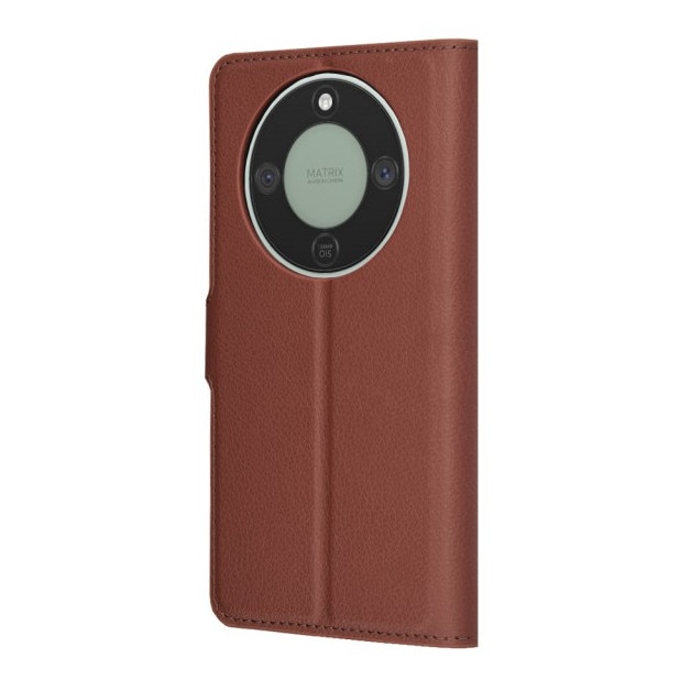 Husa Upzz® Leather Folio Compatibila cu Honor Magic 8 Lite, Magnet, Suport Card - Maro