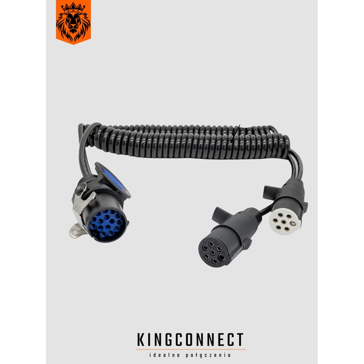 Adapter spiral, Kingconnect, EURO 6, 3,5m, 15+2 conectori, 24V