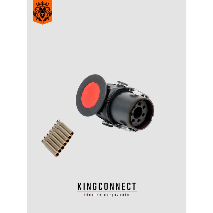 Conector EBS 7 pini, Kingconnect, 24V/12V, plastic, contacte din bronz