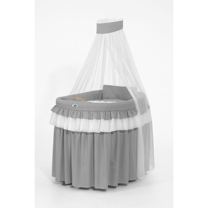 Бебешко легло My Sweet Baby, ратан, сиво