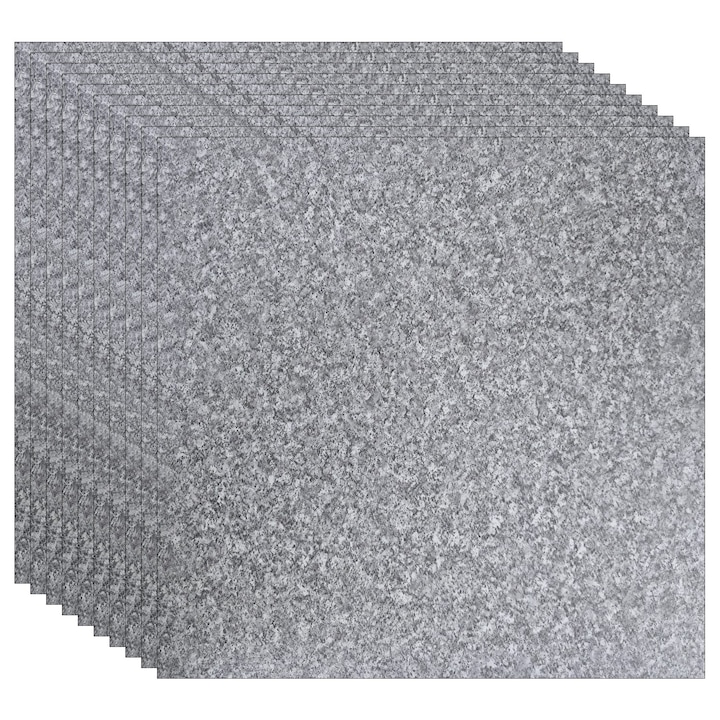 Комплект 24 x самозалепващи се PVC плочки за под NEXTLY, многократна употреба, водоустойчиви, регулируеми, силно лепило, лесни за монтаж, покривна площ 5 кв.м, 45.7 x 45.7 см, 1.5 мм дебелина, сиви