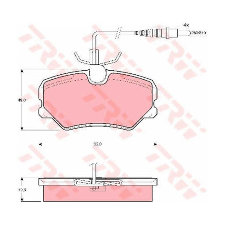 Fékbetét készlet, tárcsafék TRW GDB1039