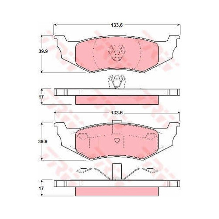 Fékbetét készlet, tárcsafék TRW GDB1234