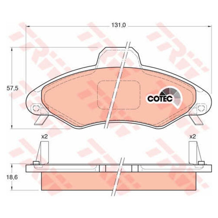 Fékbetét készlet, tárcsafék TRW GDB1349