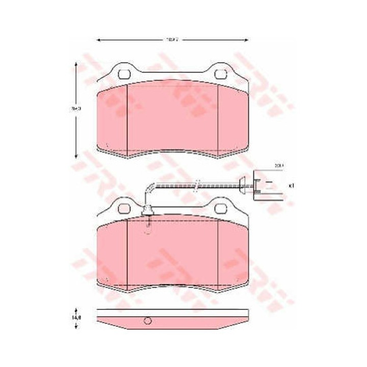 Fékbetét készlet, tárcsafék TRW GDB1644