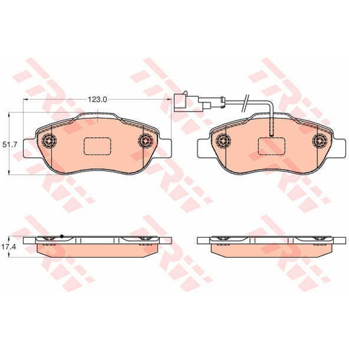 Fékbetét készlet, tárcsafék TRW GDB2039