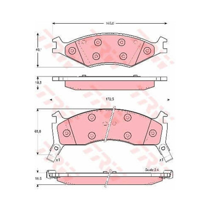 Fékbetét készlet, tárcsafék TRW GDB3123