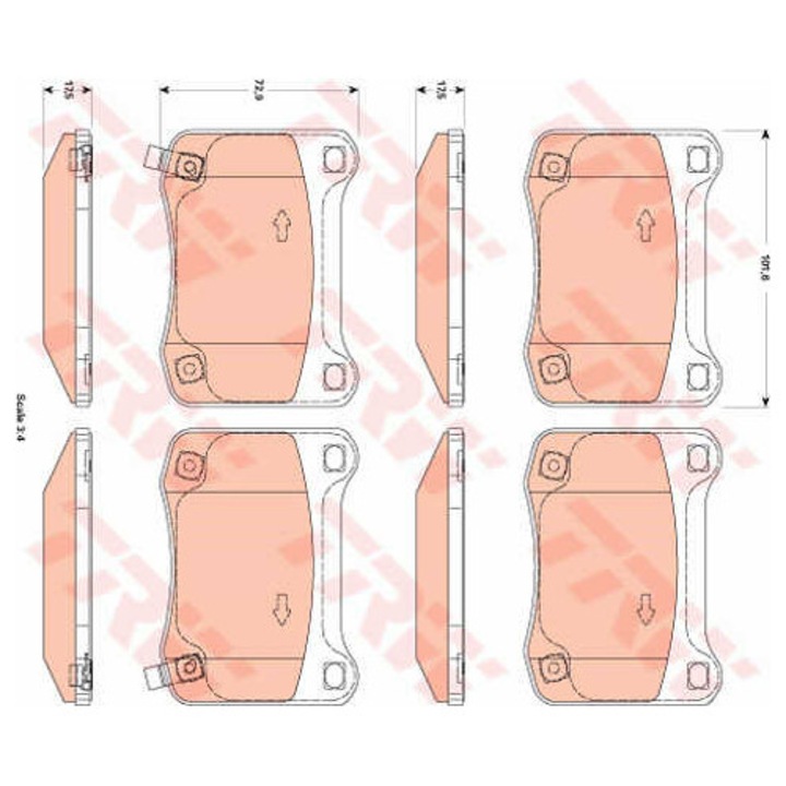 Fékbetét készlet, tárcsafék TRW GDB3504