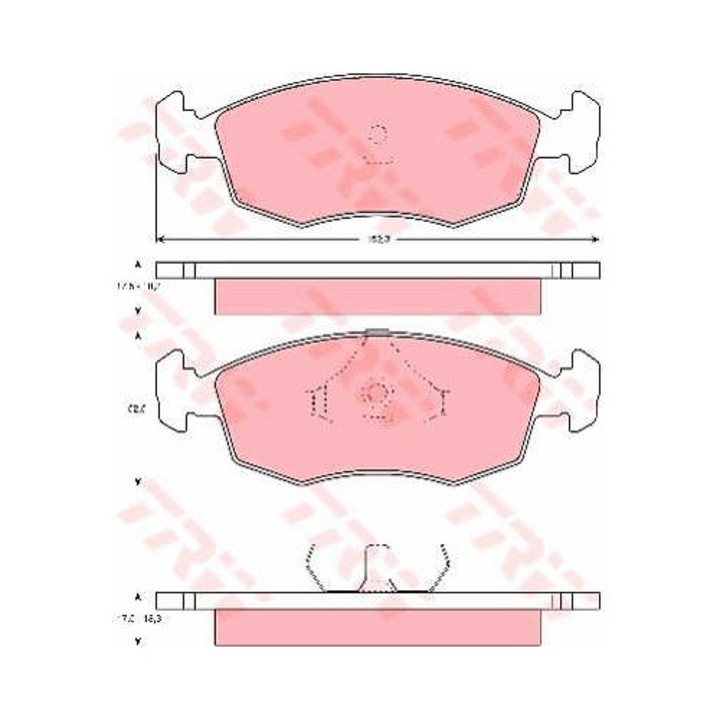 Fékbetét készlet, tárcsafék TRW GDB371