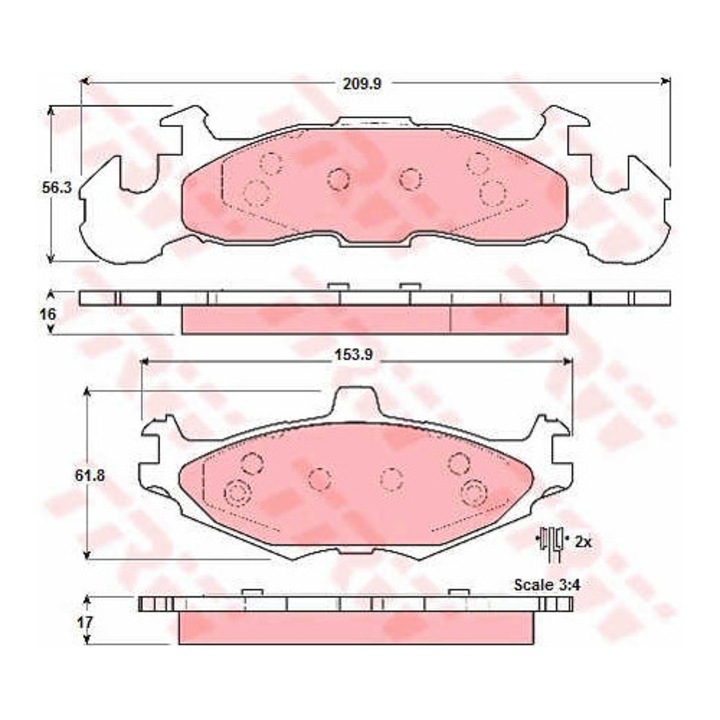 Fékbetét készlet, tárcsafék TRW GDB4003
