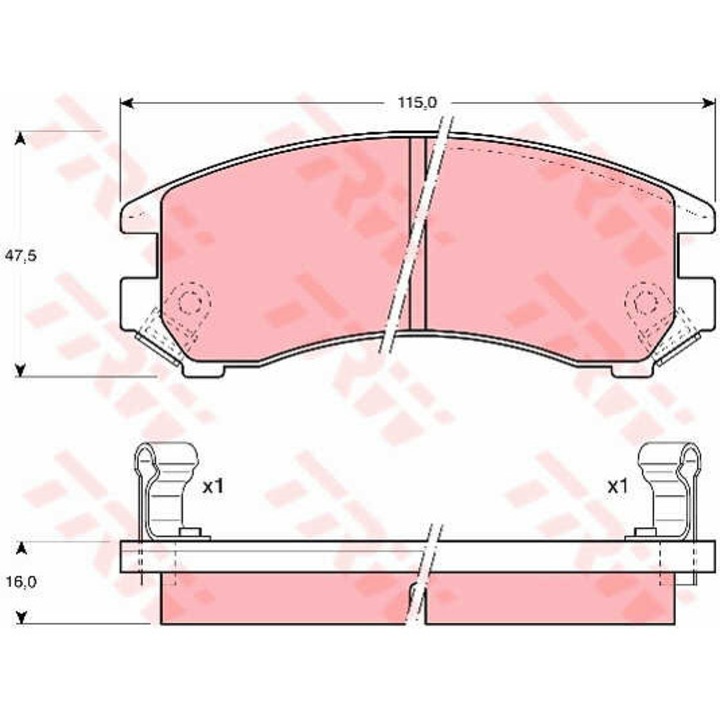 Fékbetét készlet, tárcsafék TRW GDB882