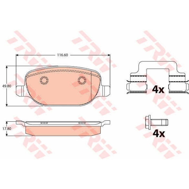 Fékbetét készlet, tárcsafék TRW GDB2129