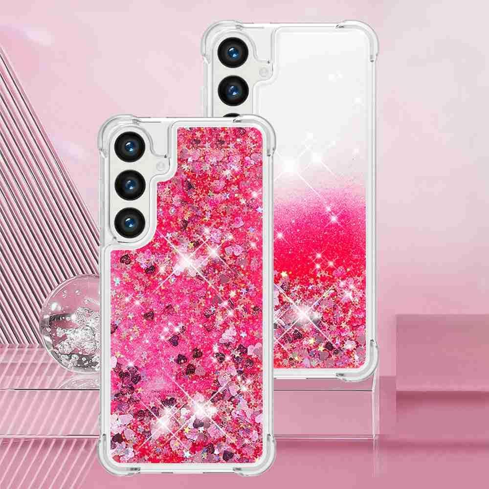 Husa compatibila cu Samsung Galaxy A16, cu Apa si Sclipici, Roz, Antisoc, Glitter, Fashion, protectie camera, PlanetPhone