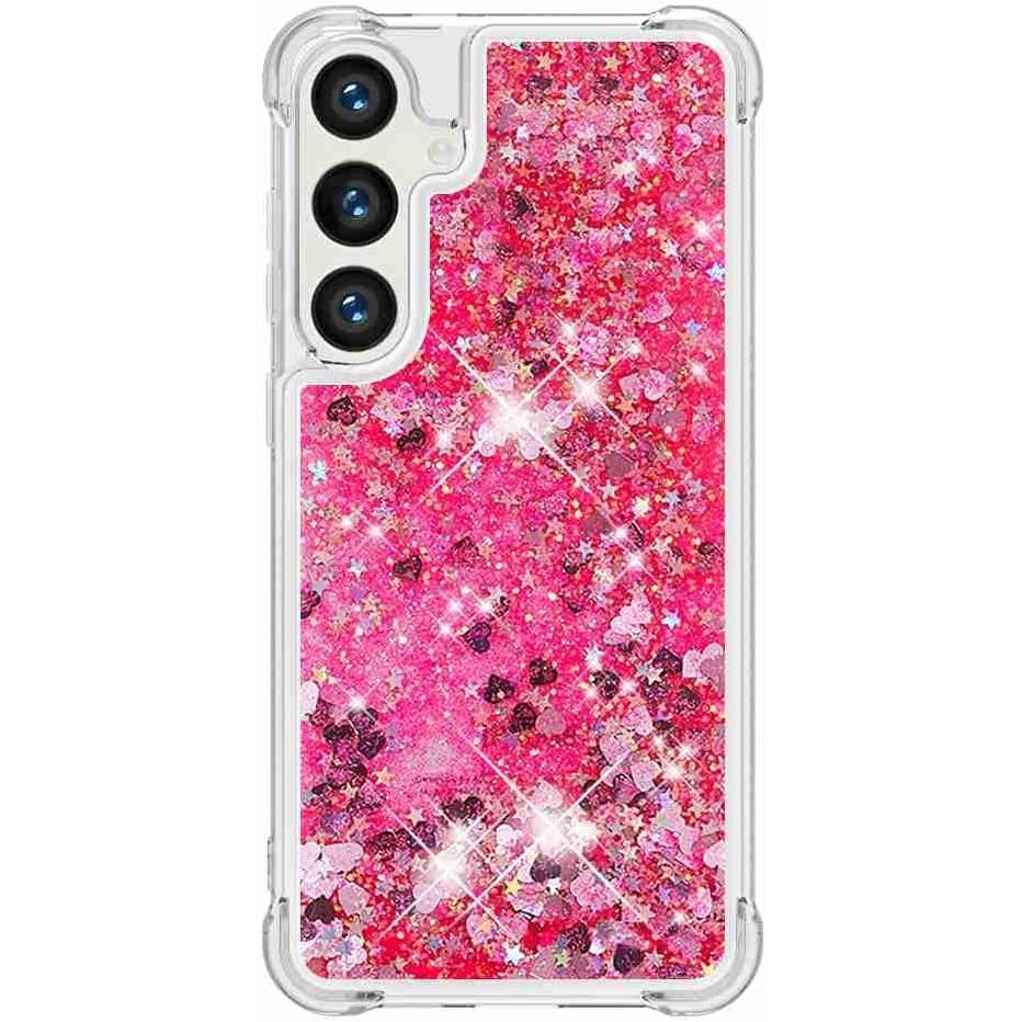 Husa compatibila cu Samsung Galaxy A16, cu Apa si Sclipici, Roz, Antisoc, Glitter, Fashion, protectie camera, PlanetPhone