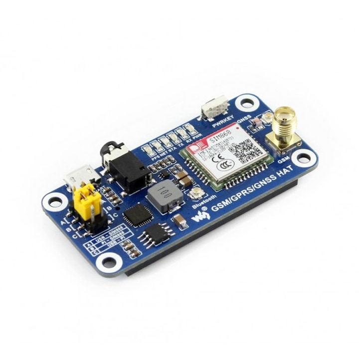 HAT GSM/GPRS/GNSS/Bluetooth pentru Raspberry Pi, 30.2x65mm