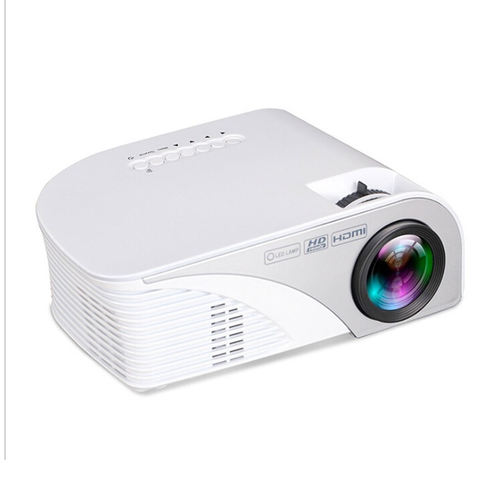 RD-805B 960*640 1200 lumeni proiector LED portabil mini home cinema cu telecomanda, suport USB + VGA + HDMI + AV + TV (Alb)
