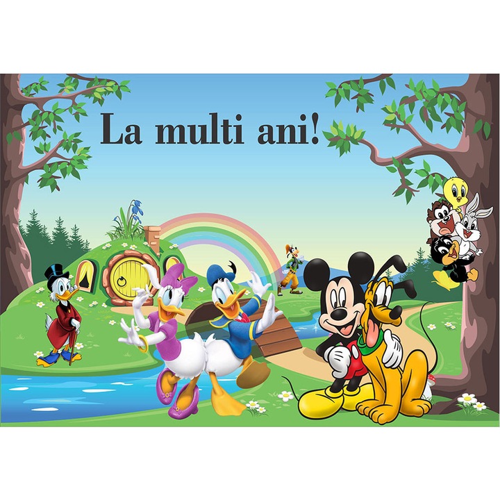 Fototapet aniversar, autoadeziv, Disney, multicolor, 80x120 cm LMA5