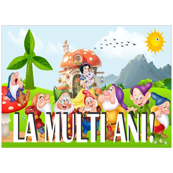 Fototapet aniversar, autoadeziv, Alba ca zapada, multicolor, 80x120 cm LMA17