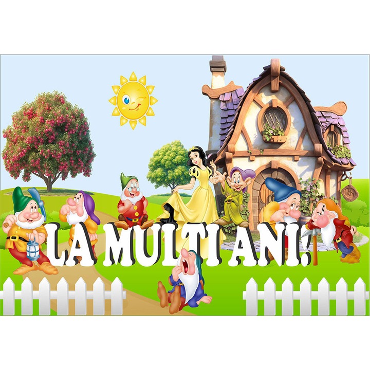 Fototapet aniversar, autoadeziv, Alba ca zapada, multicolor, 80x120 cm LMA16