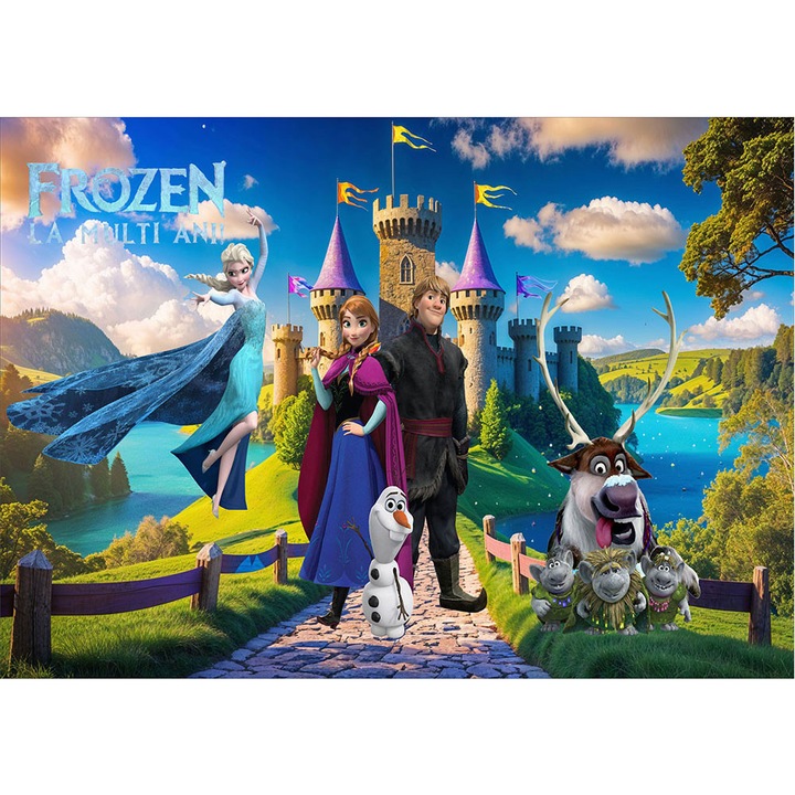 Fototapet aniversar, autoadeziv, Frozen, multicolor, 80x120 cm LMA30