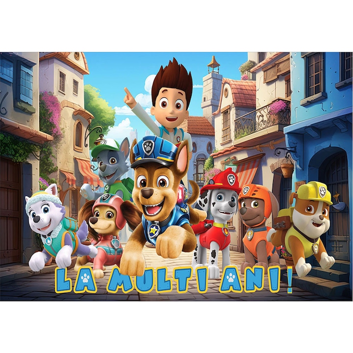 Fototapet aniversar, autoadeziv, Patrula Canina, multicolor, 80x120 cm LMA36