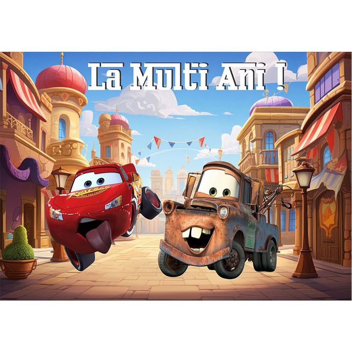 Fototapet aniversar, autoadeziv, Cars, multicolor, 80x120 cm LMA46